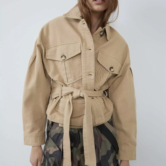 Zara Tan Belted Jacket with Pockets #Cybermondaysale - Picture 4 of 12